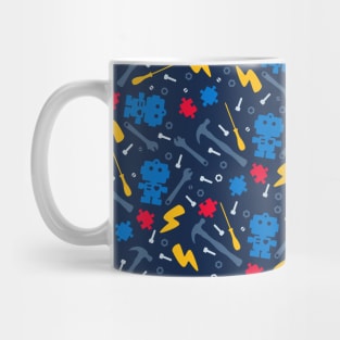 Colorful Robot Tools Young Engineer Pattern Mug